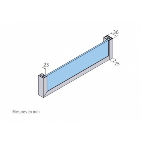 Paroi de douche fixe NORDIC FN-2001 Noir 80cm FN-2001 Schéma détails