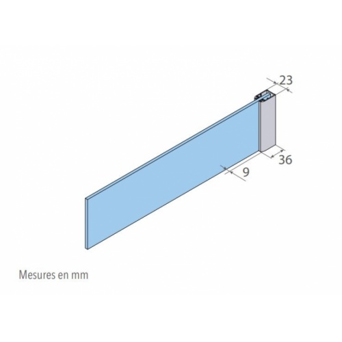 Paroi de douche ONE OV-2000 Vendome II - Noir - 100cm OV Shéma Détails