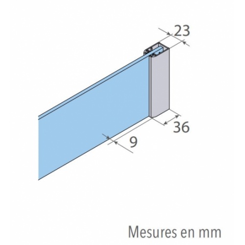 Paroi de douche fixe FADO Noir - 80 cm FADO Schéma Détails