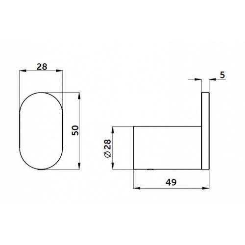 Patère mural CONCA Gris magnétique CONCA T4507 Schéma