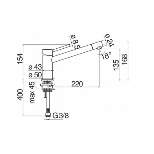 Mitigeur de cuisine monocommande SNOW Chromé SN00113-28CR Schéma