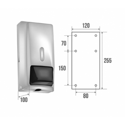 Distributeur de savon liquide en Inox brillant 878159 Schéma