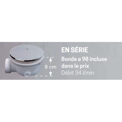 Receveur Olympic Plus Blanc - Hauteur 4.5 cm - 170x70 cm Bonde Olympic