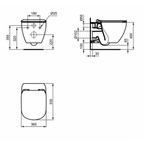 Pack Geberit UP320 + Cuvette sans bride TESI Noir Mat + Plaque Sigma Noir IS TESI Noir Mat T3546V3 (1)