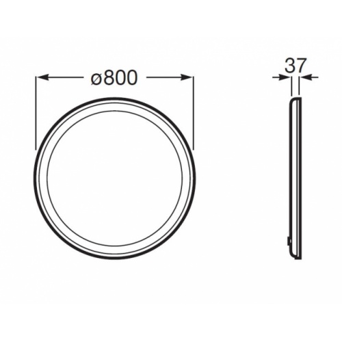 Miroir LED rond IRIDIA avec antibuée IRIDA Schéma