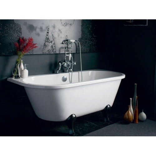 Baignoire Rétro AVANTGARDE avec pieds Luxe Classique Blanc - Pose contre un mur T12D_L2B