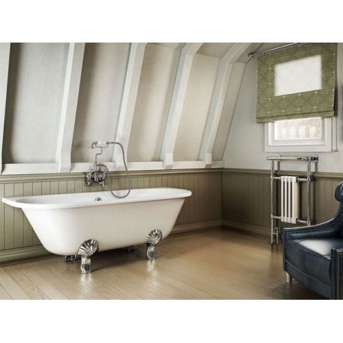 Baignoire Rétro AVANTGARDE avec pieds Luxe Classique Blanc - Pose contre un mur T12D_L3C