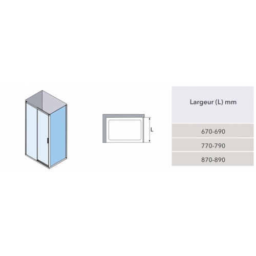 Paroi latéral fixe SALMA LDF-SA Noir - 80cm SALMA-LDF