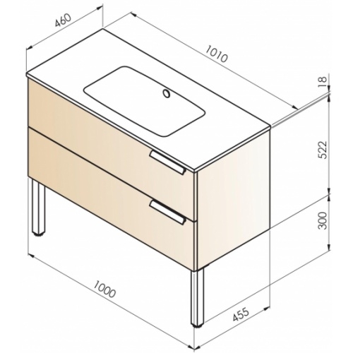 Meuble vasque INFINI 2T 100cm Pitaya INFINI 100 2T