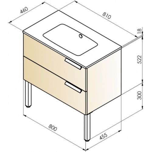 Meuble vasque INFINI 2T 80cm Pitaya INFINI 2T 80