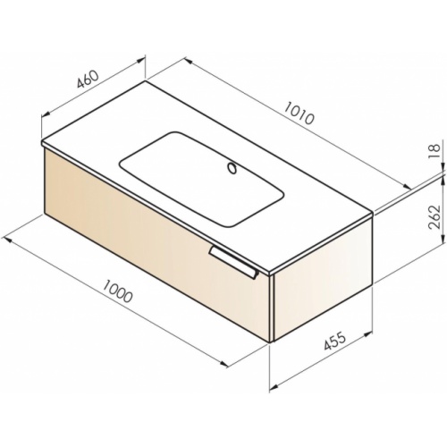 Meuble vasque INFINI 1T 100cm Canelle - Fabriqué en France INFINI 1T 100