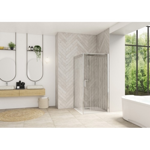 Paroi simple pivotante SOLO P Chromé - Transparent - 85cm Smart_Design_ss_P+F_CBV