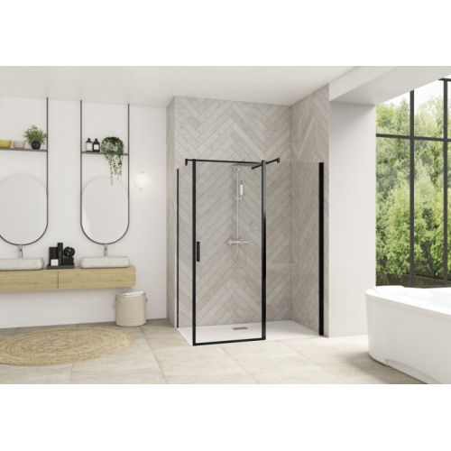 Paroi retour latérale fixe SMART DESIGN F - Noir - Transparent - 70cm Smart Design PXXL+F Noir