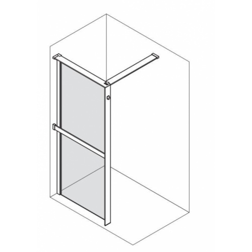 Paroi fixe KUADRA HWS avec porte-serviette Noir mat - 140cm - Gauche KUADRA HWSPS Gauche