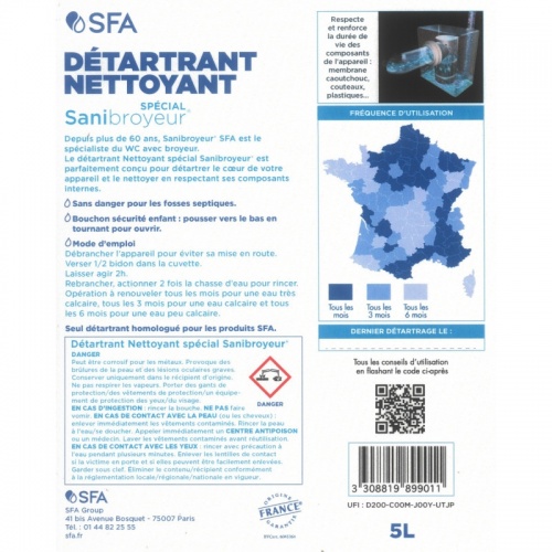 Détartrant nettoyant SFA - 5L detartrant-nettoyant-sfa