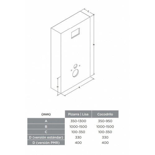 Structure design déco WC TULIP Ardoise Habillage WC Schéma