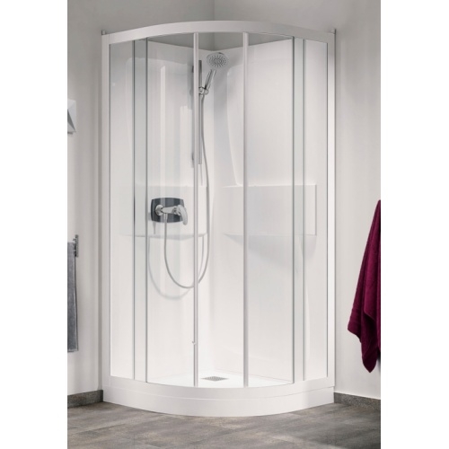 Cabine de douche Kineprime faible hauteur - Coulissante - 1/4 de Rond 80cm