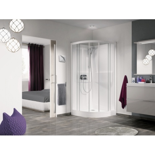 Cabine de douche Kineprime faible hauteur - Coulissante - 1/4 de Rond 80cm Kineprime R - meca - couliss