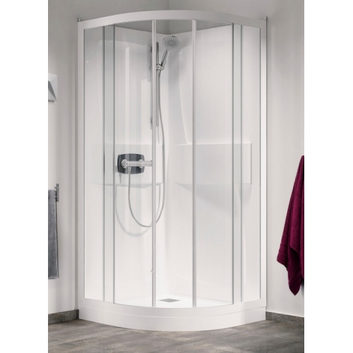 Cabine de douche Kineprime faible hauteur - Coulissante - 1/4 de Rond 90cm - Thermo