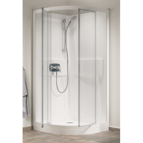 Cabine de douche Kineprime (18 cm) - Pivotante - 1/4 de Rond 80cm