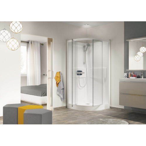 Cabine de douche Kineprime (18 cm) - Pivotante - 1/4 de Rond 80cm - Thermo Kineprime R - thermo - pivot