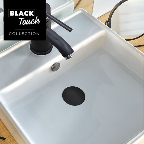 Bonde recoupable et siphon de lavabo ultra compact NANO Black NANO Black