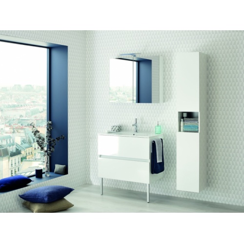 Meuble simple vasque NOLITA Blanc brillant 100 cm - Sans miroir** nolita_blanc8478e_porte-serviette_piedsBD