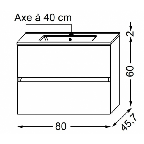 Meuble simple vasque NOLITA Chêne Arlington 80 cm - Sans miroir Nolita 80