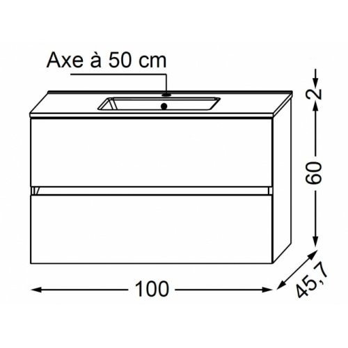 Meuble simple vasque NOLITA Chêne Arlington 100 cm - Sans miroir NOLITA 100