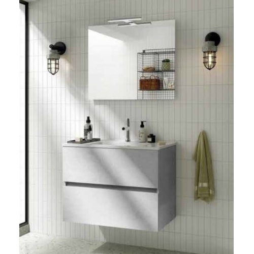 Meuble simple vasque NOLITA Béton 60 cm - Sans miroir