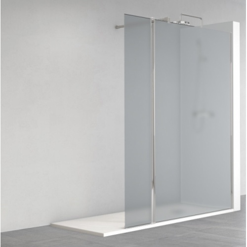 Paroi Fixe avec volet pivotant ARCOIRIS Plus - Verre Acide - Droite - 120+35cm 