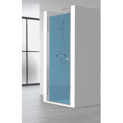 Porte battante ARCOIRIS PLUS AC-210 - Verre bleu - Chromé - 50cm -Gauche