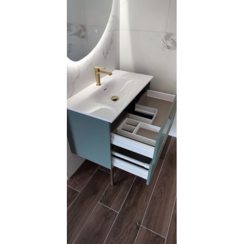 Meuble simple vasque 90cm EDGE Amande Mat et Gold mat (Sans miroir) IMG_20211215_131207