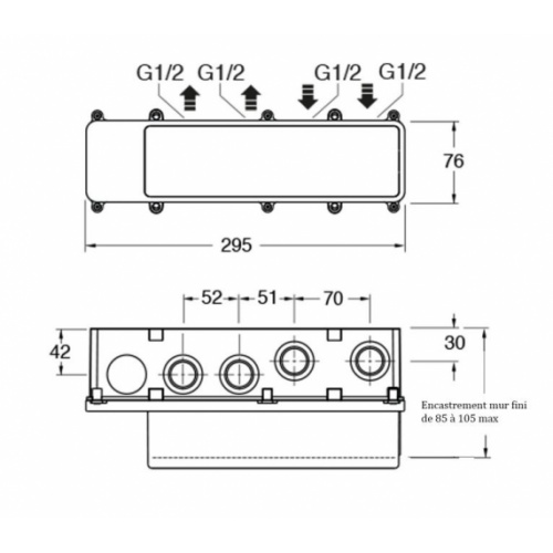 Pack complet encastré Bain/Douche THERMO TWIST Schéma CS61200