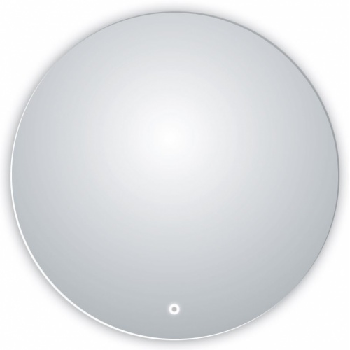 Meuble vasque LUNA Blanc brillant 80 cm avec miroir rond Miroir LUNA