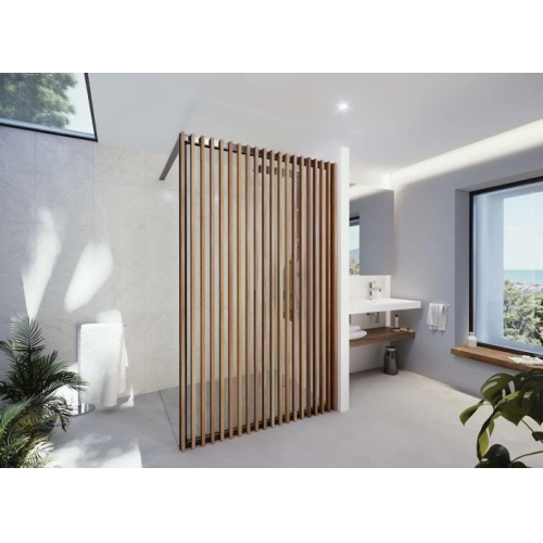 Paroi walk in CLAUSTRA Noir et Effet Bois 100 cm