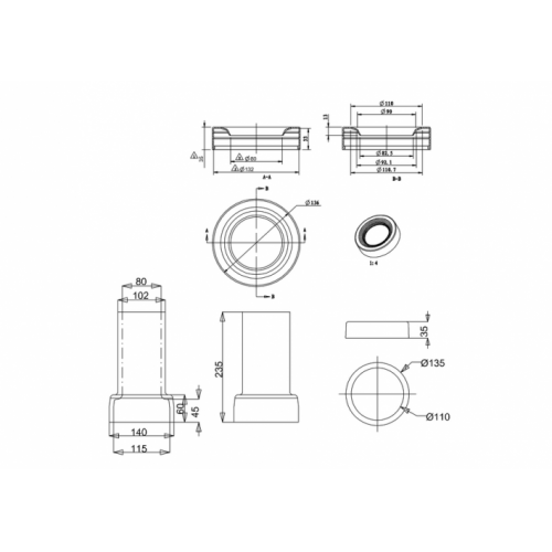 Adaptateur pour sortie horizontale BURLINGTON C29 Schéma