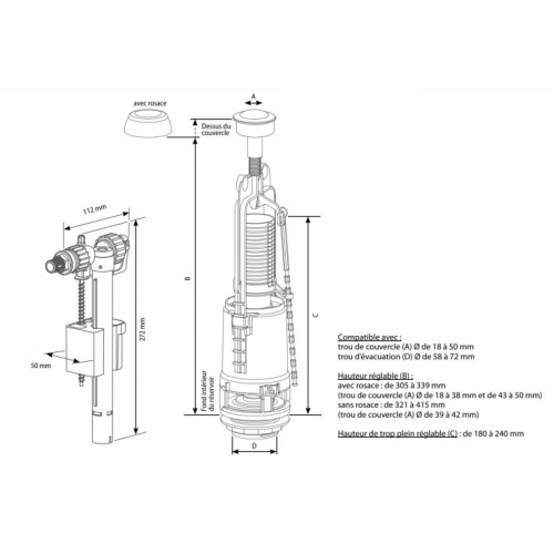 Ensemble complet de chasse simple volume SWITCH 22 / COMPACT 95L SWITCH Schéma