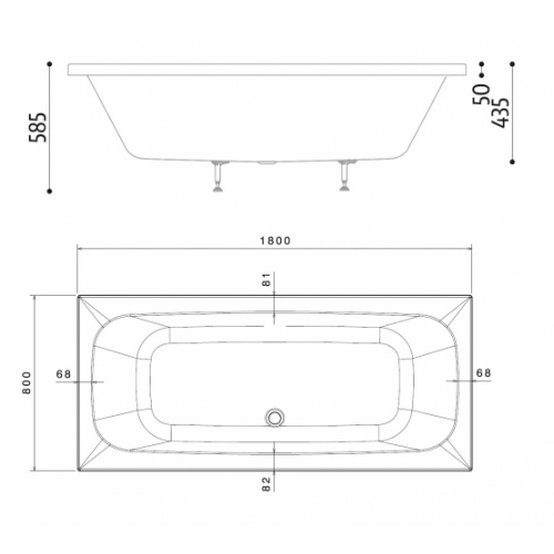 Pack baignoire POP 180x80 avec tablier Facade Pop_180x80_dessign techique