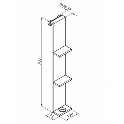 Étagère FRAME pour paroi de douche - Noir Mat R90AKFPO1290