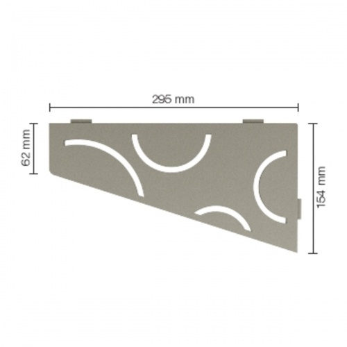 Tablette d'angle mural SHELF-S3 CURVE Blanc Mat SE S3 D6 Schéma