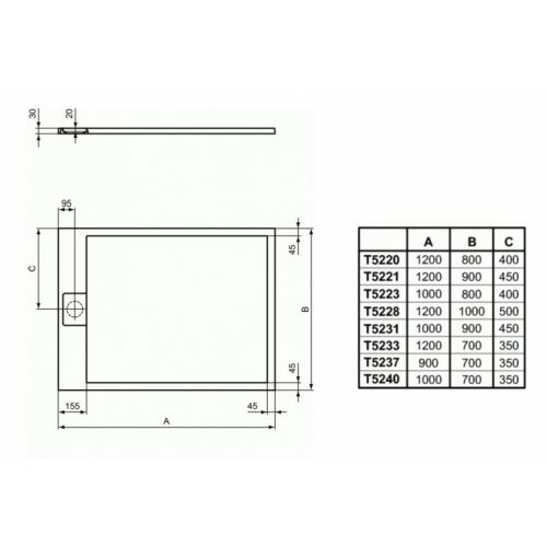 Receveur ULTRAFLAT S I.LIFE Gris béton 100x80 cm I LIFE