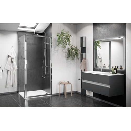 Porte de douche pivotante LUNES 2.0 G 100 cm - Transparent - Silver LUNES 2 0 G