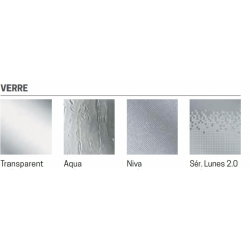 Porte de douche pivotante LUNES 2.0 G 65 cm - Transparent - Silver Verre LUNES 2 0