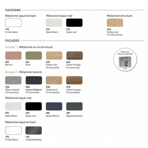Meuble simple vasque ESQUISSE 90 cm Opale Blanc et Chêne Clair Coloris Esquisse