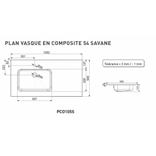 Meuble de salle de bains LOFT Vert Amazonie 105 cm Savanne PCO105S