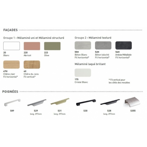 Meuble sous-vasque fixe PMR ESTIA Blanc Coloris ESTIA