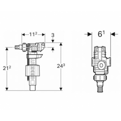 Robinet flotteur Geberit type 380, alimentation latérale 281 002 00 1 (2)