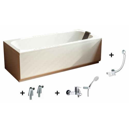 Pack complet baignoire POP 150x70 avec Robinetterie et vidage