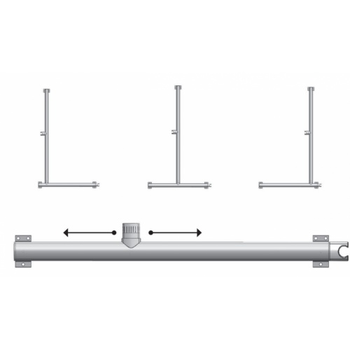 Barre de douche en T ou en L ARSIS Anthracite barre-en-t-réglable